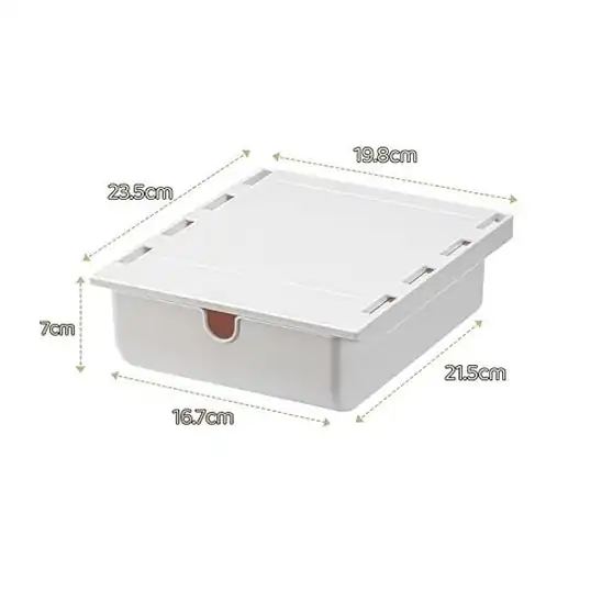 【9】Melphoe 後付け引き出し カウンター下収納 隠し引き出し すきま収納 文房具・リモコン収納 幅19.8×奥行23.5×高さ7cm( ホワイト) | デスクやカウンター下の空きスペースを収納に変え、リモコン、文房具、箸、ケーブル、小物をまとめて整理できます。表から見えにくい引き出し式で、生活感を隠してすっきり収納。取り付けも簡単で、キッチン、リビング、書斎、在宅ワークに便利です