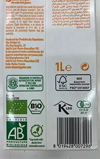 【5】ミトク ブリッジ グルテンフリー 有機オーツドリンク 1000ml×3本