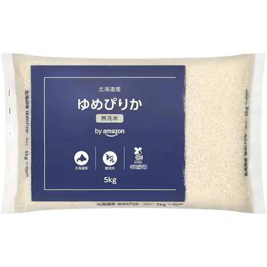 【8】【アウトレット】"新米" by Amazon 北海道産 ゆめぴりか 無洗米 5kg 令和8年産 2844円!