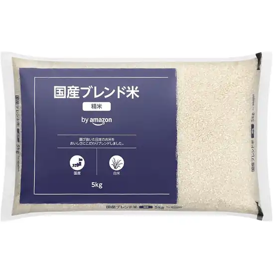 【7】【アウトレット】by Amazon 国産ブレンド米 精米 5kg 1847円!
